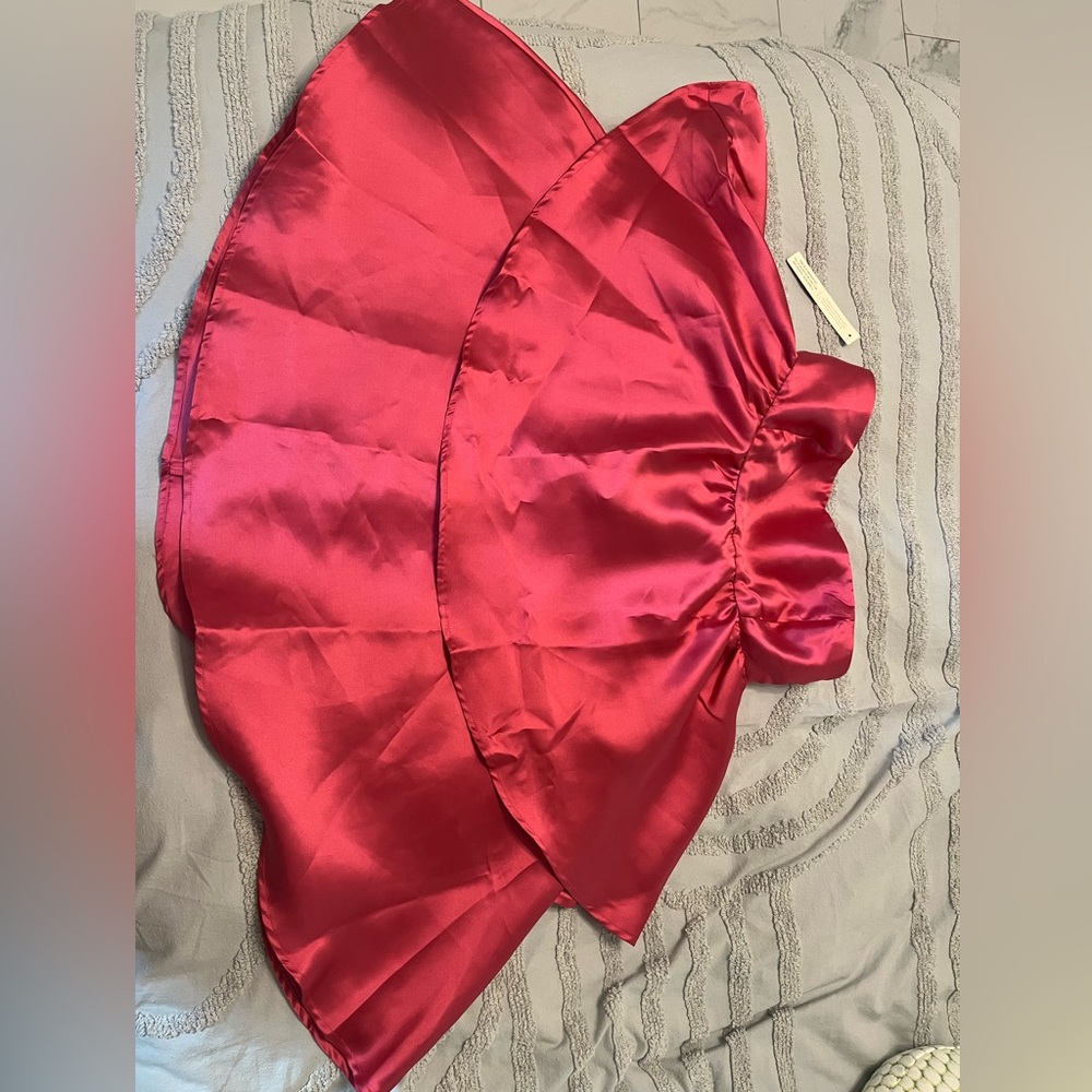 Anthropologie Fuchsia Satin Dress - Picture 4 of 8